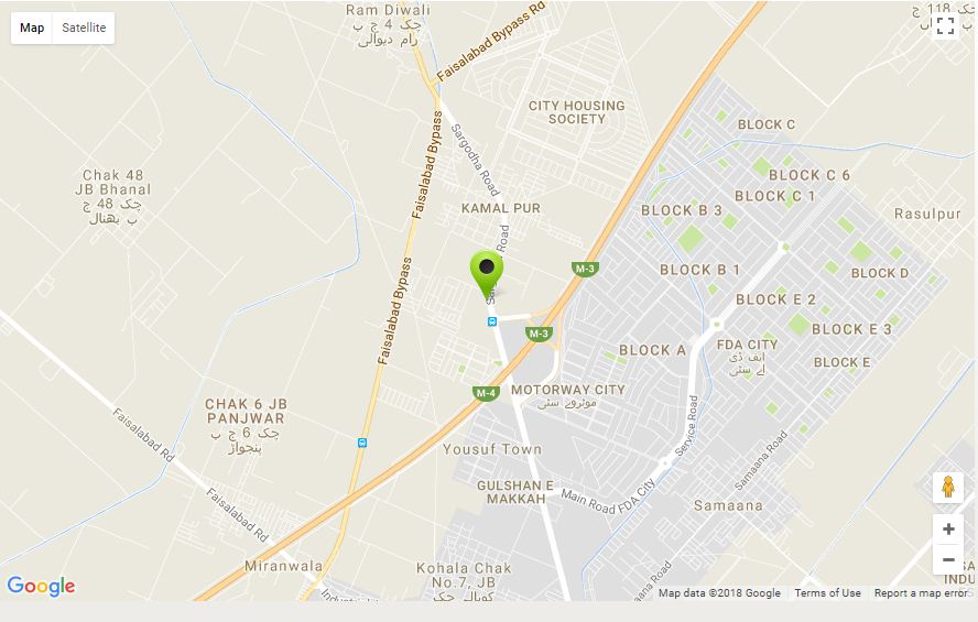 Nawab City Faisalabad Location Map